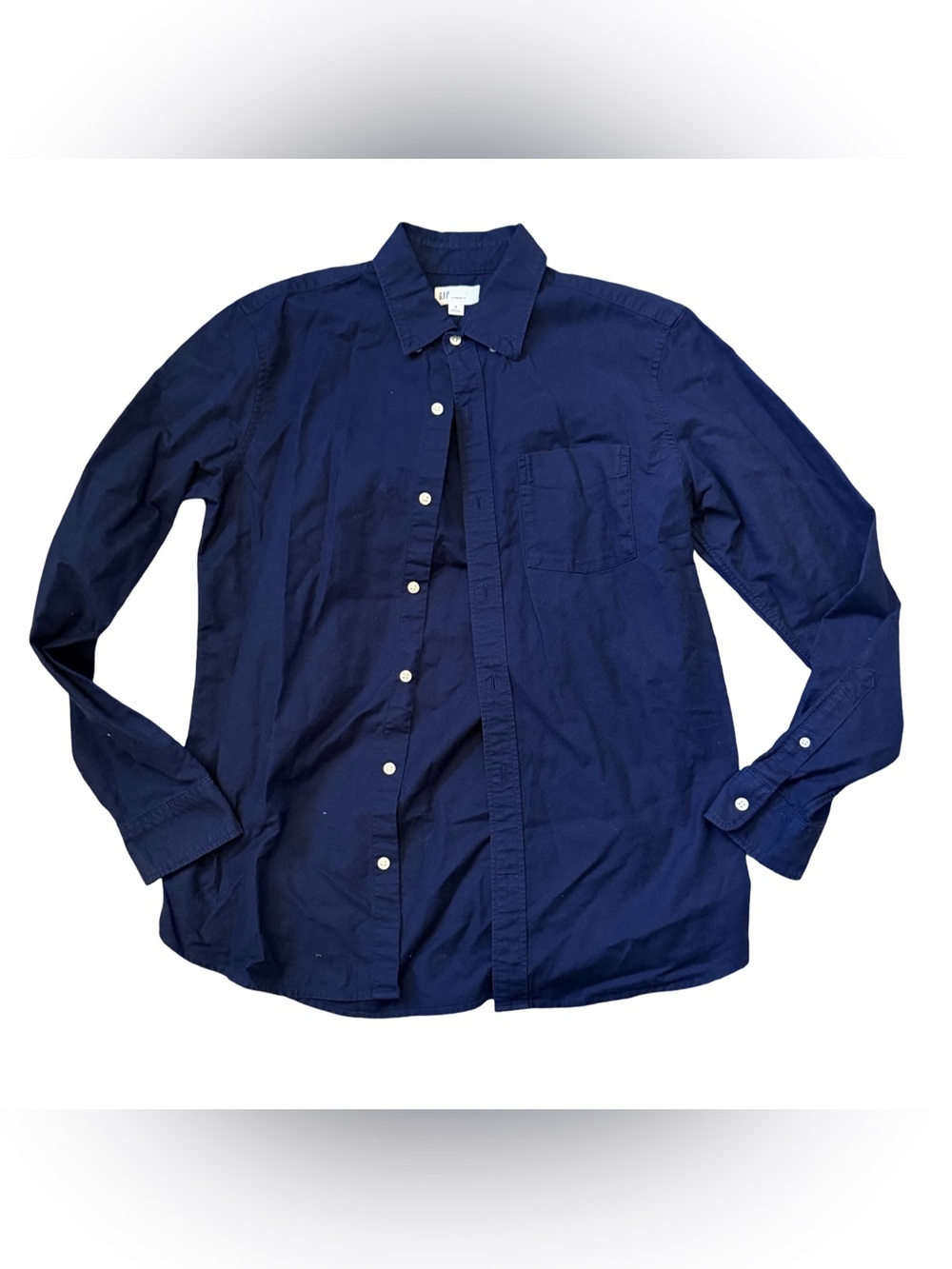 Gap Dark Navy Button-Down Shirt Size M